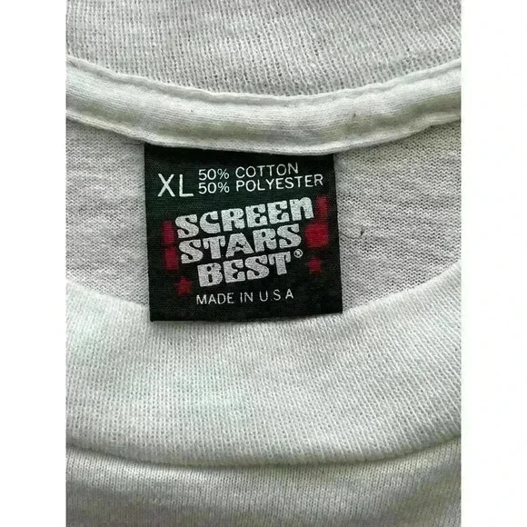 Vintage 1989 White Las Vegas Beach Life Palm Trees Graphic Single Stitch USA XL - Picture 10 of 11